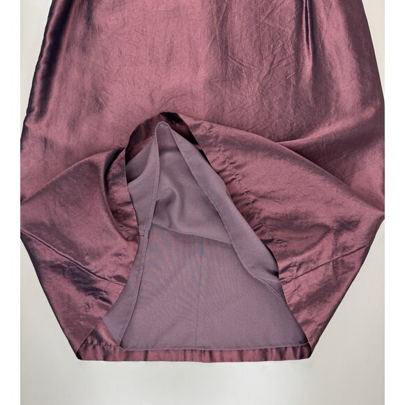 Vintage Armani 90s Made In Italy Silk Dress Burgundy IT 40 US 6 Y2K Cocktail NWT - Picture 10 of 16